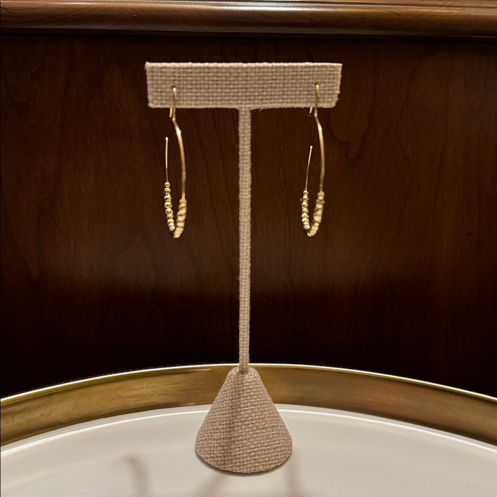 Style & Co. Gold Beaded Half- Hoop Earrings